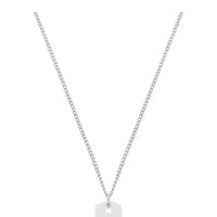 Silver Color Stainless Steel Silver Plated Plate Necklace X AtolyeWolf