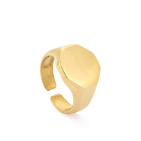 Gold Color Stainless Steel Gold Plated Octagonal Ring X AtolyeWolf
