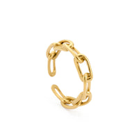 Gold Color Stainless Steel Gold Plated Forsa Chain Ring X AtolyeWolf