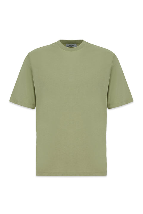 Forest Green Crew Neck Regular Fit 100% Cotton Basic T-Shirt