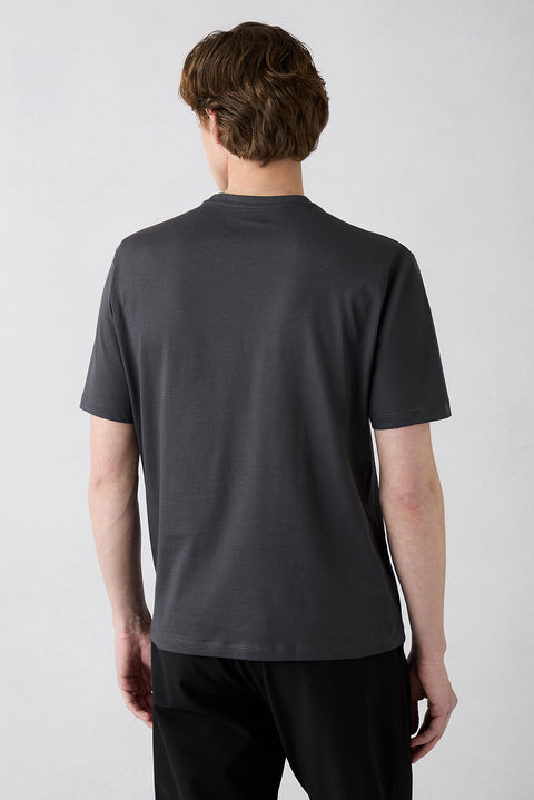 Dark Anthracite Crew Neck Regular Fit 100% Cotton Basic T-Shirt