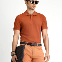Tarçın Slim Fit Dar Kesim Nakışlı Pamuk Polo Yaka Tişört