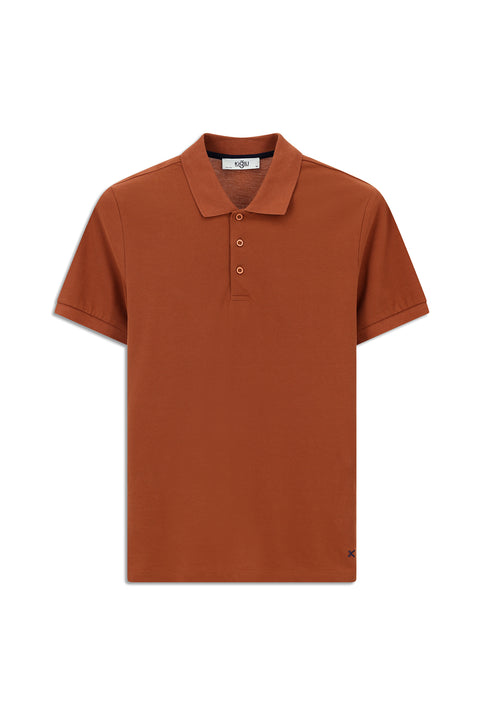 Tarçın Slim Fit Dar Kesim Nakışlı Pamuk Polo Yaka Tişört