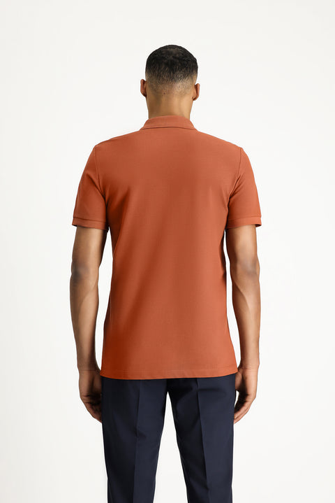 Tarçın Slim Fit Dar Kesim Nakışlı Pamuk Polo Yaka Tişört