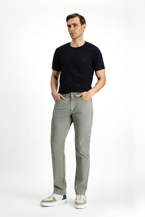 Black Crew Neck Slim Fit Narrow Cut Cotton T-Shirt