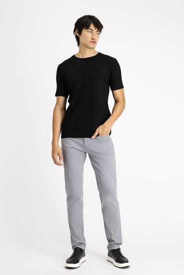 Siyah Bisiklet Yaka Slim Fit Dar Kesim Pamuklu Tişört