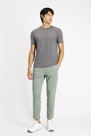 Koyu Antrasit Melanj Bisiklet Yaka Slim Fit Dar Kesim Pamuklu Tişört