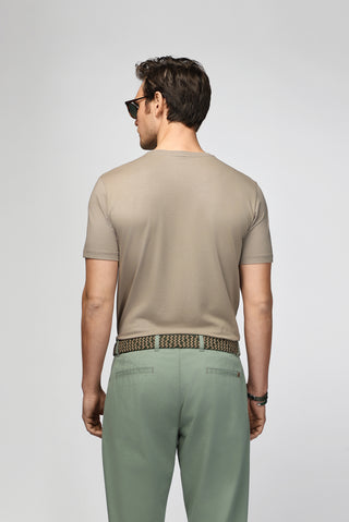 Orta Vizon Bisiklet Yaka Slim Fit Dar Kesim Pamuklu Tişört