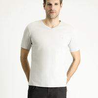 Taş V Yaka Slim Fit Dar Kesim Süprem Pamuklu Basic Tişört