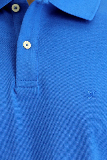 Saks Mavi Regular Fit Nakışlı Pamuk Polo Yaka Tişört