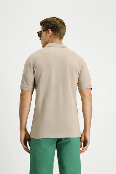 Orta Vizon Regular Fit Pamuk Nakışlı Cepli Kıvrılmaz Polo Yaka Tişört