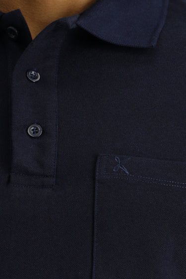 Koyu Lacivert Regular Fit Pamuklu Nakışlı Cepli Polo Yaka Tişört