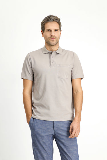 Orta Vizon Regular Fit Pamuklu Nakışlı Cepli Polo Yaka Tişört