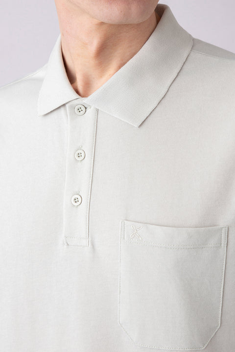 Stone Regular Fit Cotton Embroidered Pocket Polo Neck T-Shirt