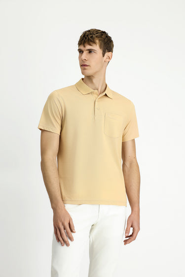 Orta Vizon Regular Fit Pamuklu Nakışlı Cepli Polo Yaka Tişört