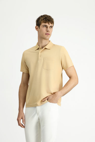 Orta Vizon Regular Fit Pamuklu Nakışlı Cepli Polo Yaka Tişört