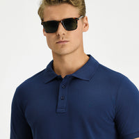 İndigo Slim Fit Dar Kesim Pamuk Kıvrılmaz Polo Yaka Tişört