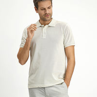 Stone Slim Fit Narrow Cut Cotton Non-Wrinkle Polo Collar T-Shirt
