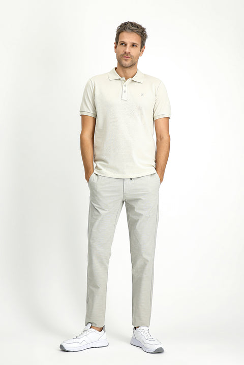 Stone Slim Fit Narrow Cut Cotton Non-Wrinkle Polo Collar T-Shirt