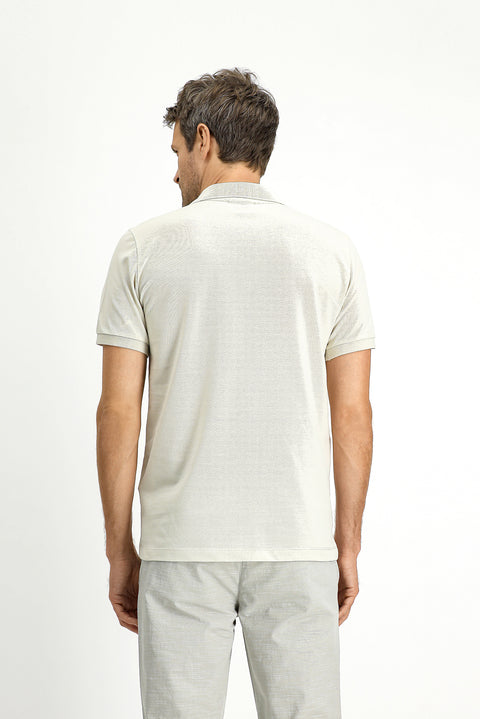 Stone Slim Fit Narrow Cut Cotton Non-Wrinkle Polo Collar T-Shirt
