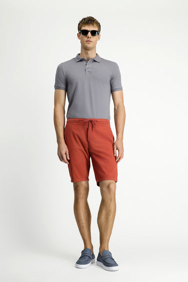 Orta Gri Slim Fit Dar Kesim Nakışlı Pamuklu Polo Yaka Tişört