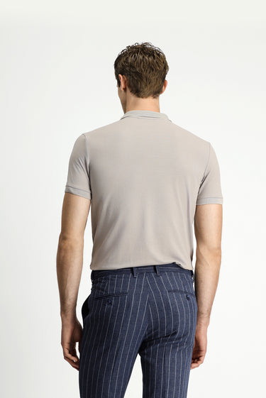 Orta Vizon Slim Fit Dar Kesim Nakışlı Pamuklu Polo Yaka Tişört