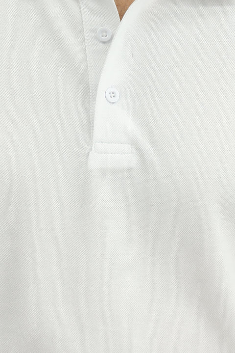 White Slim Fit Embroidered Cotton Polo Shirt