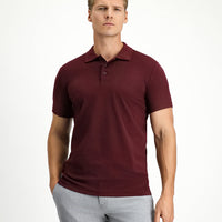 Koyu Bordo Slim Fit Dar Kesim Nakışlı Pamuklu Polo Yaka Tişört