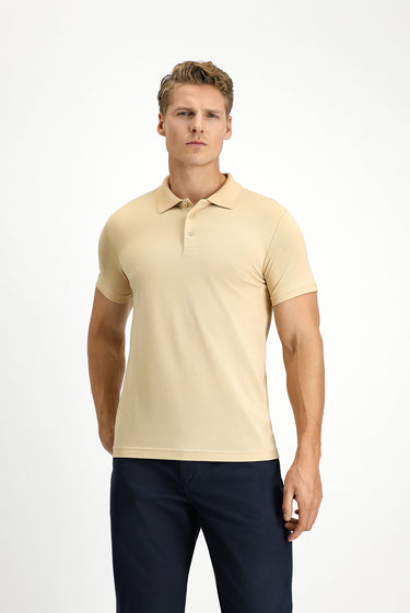 Orta Vizon Slim Fit Dar Kesim Nakışlı Pamuklu Polo Yaka Tişört