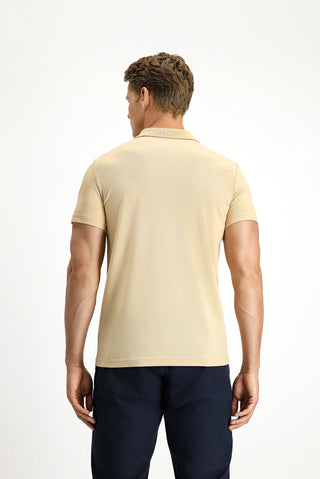 Orta Vizon Slim Fit Dar Kesim Nakışlı Pamuklu Polo Yaka Tişört