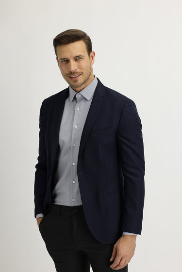 Koyu Lacivert Super Slim Fit Ekstra Dar Kesim Spor Ceket