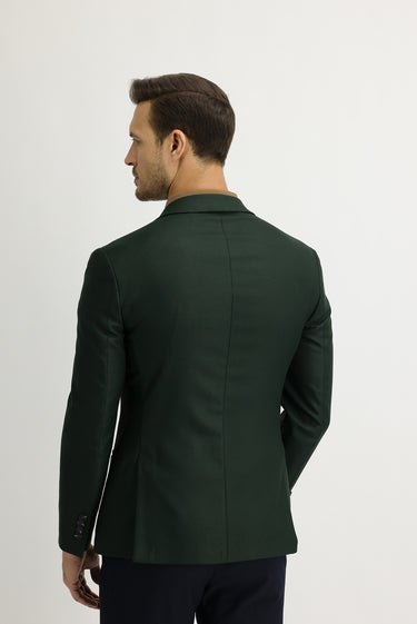 Koyu Yeşil Super Slim Fit Ekstra Dar Kesim Fit Spor Ceket