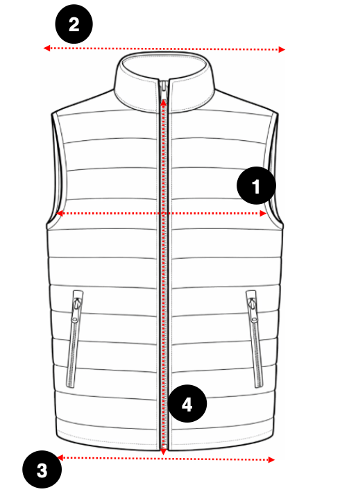 Bonded Yelek Size Guide
