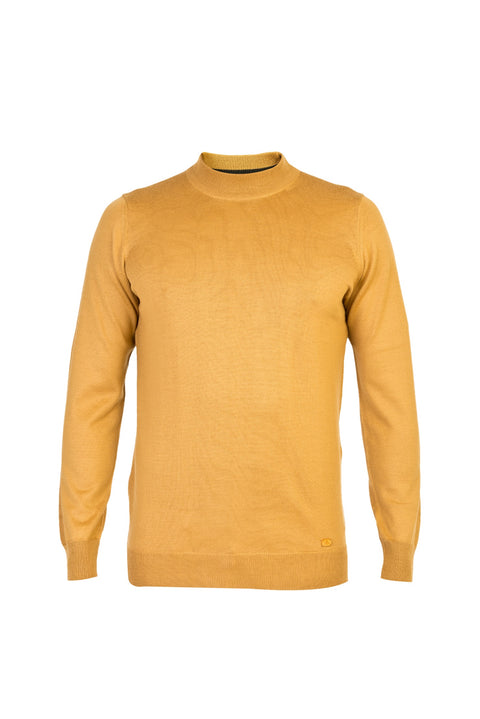 Açık Kahve - Camel Yarım Balıkçı Yaka Regular Fit Yünlü Triko Kazak