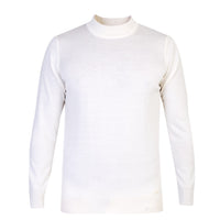 Cream Half Turtleneck Wool Knit Sweater