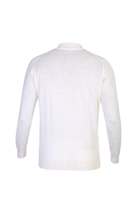 Cream Half Turtleneck Wool Knit Sweater