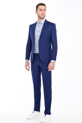  Lacivert 6 Drop Regular Fit Standart Kesim Desenli Takım Elbise