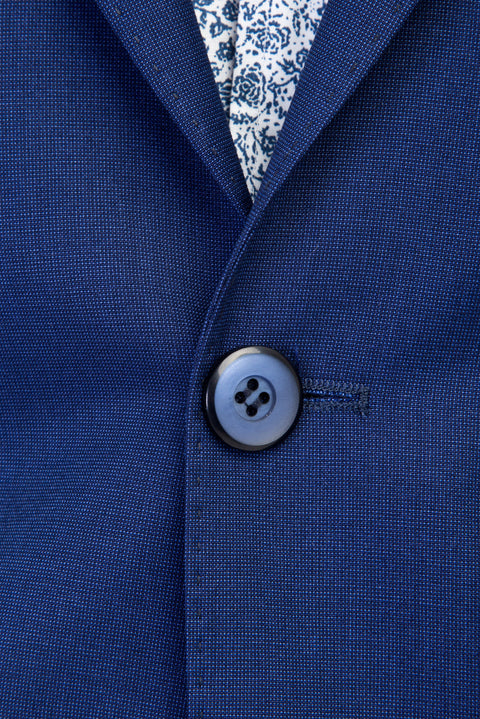 Navy Blue 6 Drop Regular Fit Standard Cut Patterned Suit