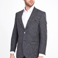 Füme Gri Klasik Desenli Ceket