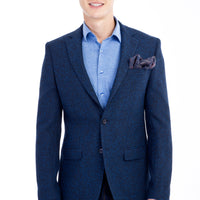 Blue 4 Drop Relaxed Fit Patterned Jacket