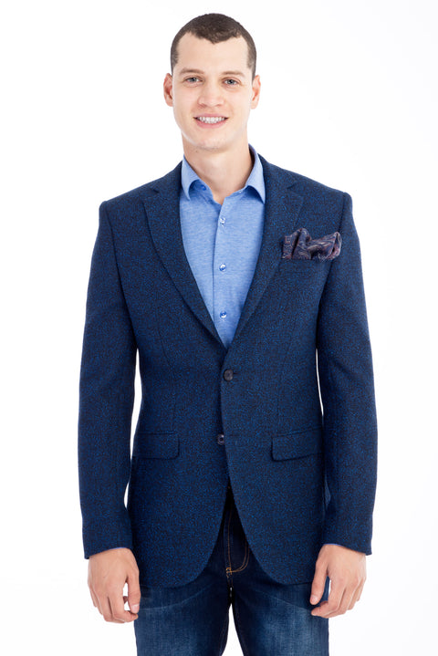 Blue 4 Drop Relaxed Fit Patterned Jacket