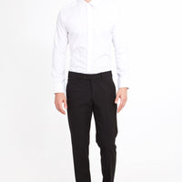 Siyah Regular Fit Likralı Klasik Kumaş Pantolon