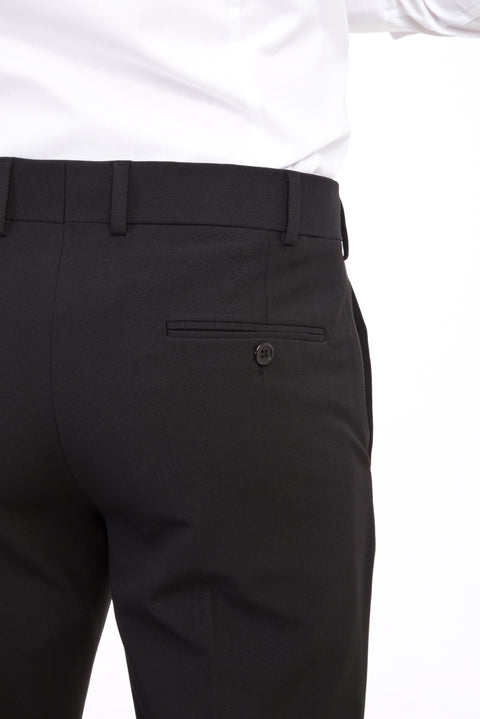 Siyah 6 Drop Regular Fit Standart Kesim Likralı Klasik Kumaş Pantolon