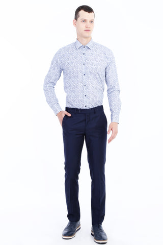  Lacivert 4 Drop Relaxed Fit Rahat Kesim Klasik Kumaş Pantolon