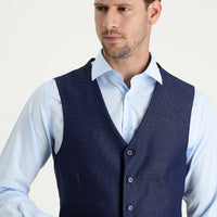 Lacivert Kuşgözü Klasik Yelek