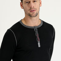 Siyah Düğmeli Yaka Slim Fit Dar Kesim Yünlü Triko Kazak