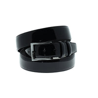 Siyah Düz Rugan Battal Kemer