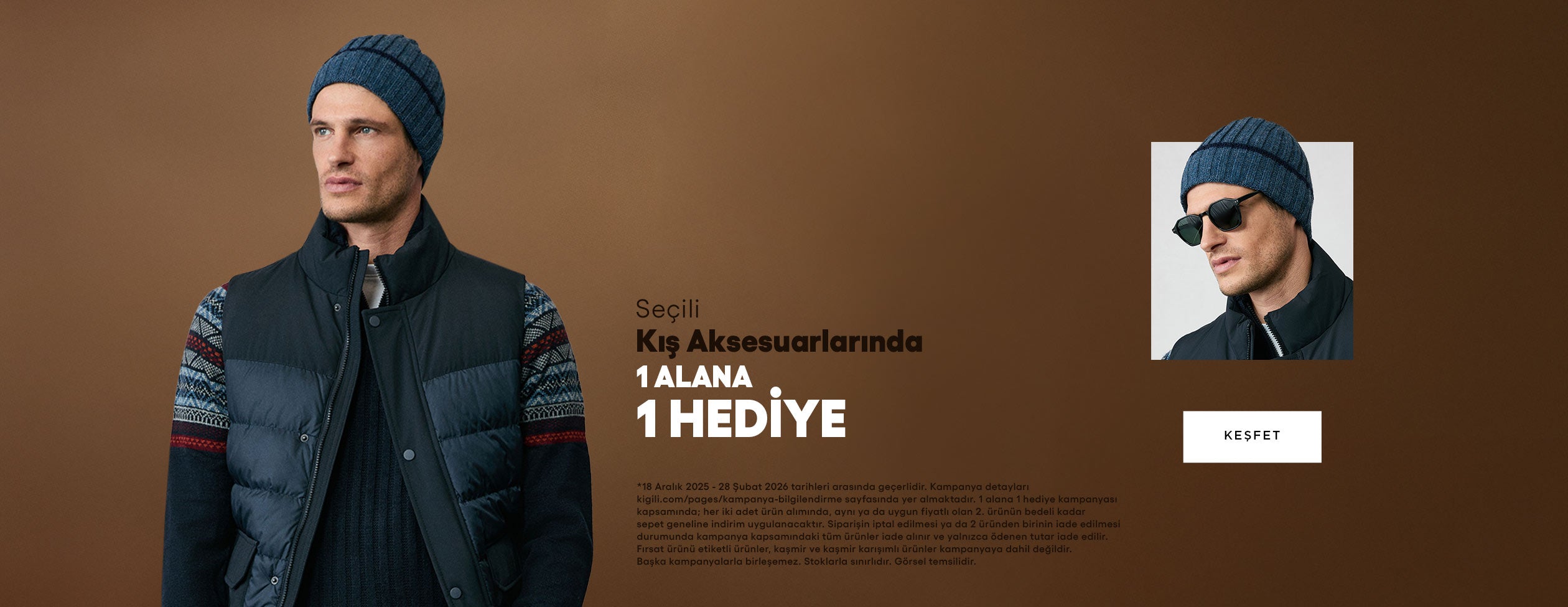  Seçili Kış Aksesuarlarında 1 Alana 1 Hediye