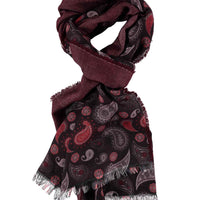 Kahve Yünlü Desenli Atkı