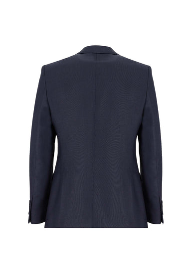  Koyu Lacivert Slim Fit Dar Kesim Yünlü Klasik Kuşgözü Takım Elbise